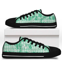 Omaomao Aloha Hawaii Low Top Shoes Plumeria Lei With Palaka Motif LT14 - Polynesian Pride