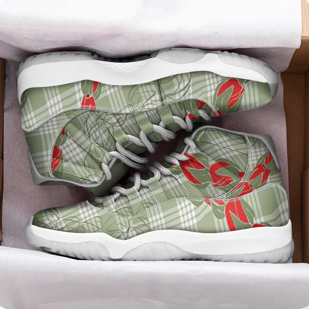 Omaomao Aloha Hawaii Sneakers J11 Rosebud Lei With Palaka Motif - Polynesian Pride