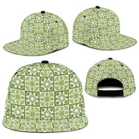 Omaomao Palaka Quilt Hawaii Snapback Cap Hawaiian Tropical Monstera Sea Turtle