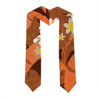 Orange Banana Leaf Hawaii Graduation Stole Lau Maia Plumeria Tropical Summer Vibes