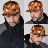 Orange Banana Leaf Hawaii Snapback Cap Lau Maia Plumeria Tropical Summer Vibes