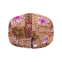 Orange Hawaii Hibiscus Tropical Flowers Motifs Jeff Hat - Polynesian Pride