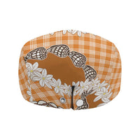 Orange Hawaii Tiare and Shell Lei Jeff Hat Hawaiian Palaka Luxury Vibes - Polynesian Pride