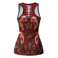 Oxblood Bird of Batik Papua Hollow Tank Top Exotic Natural Wealth of Papua - Polynesian Pride