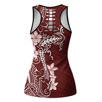 Oxblood Hawaii Hollow Tank Top Hammerhead Shark Tattoo Curve Polynesian - Polynesian Pride