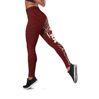 Oxblood Hawaii Leggings Hammerhead Shark Tattoo Curve Polynesian - Polynesian Pride