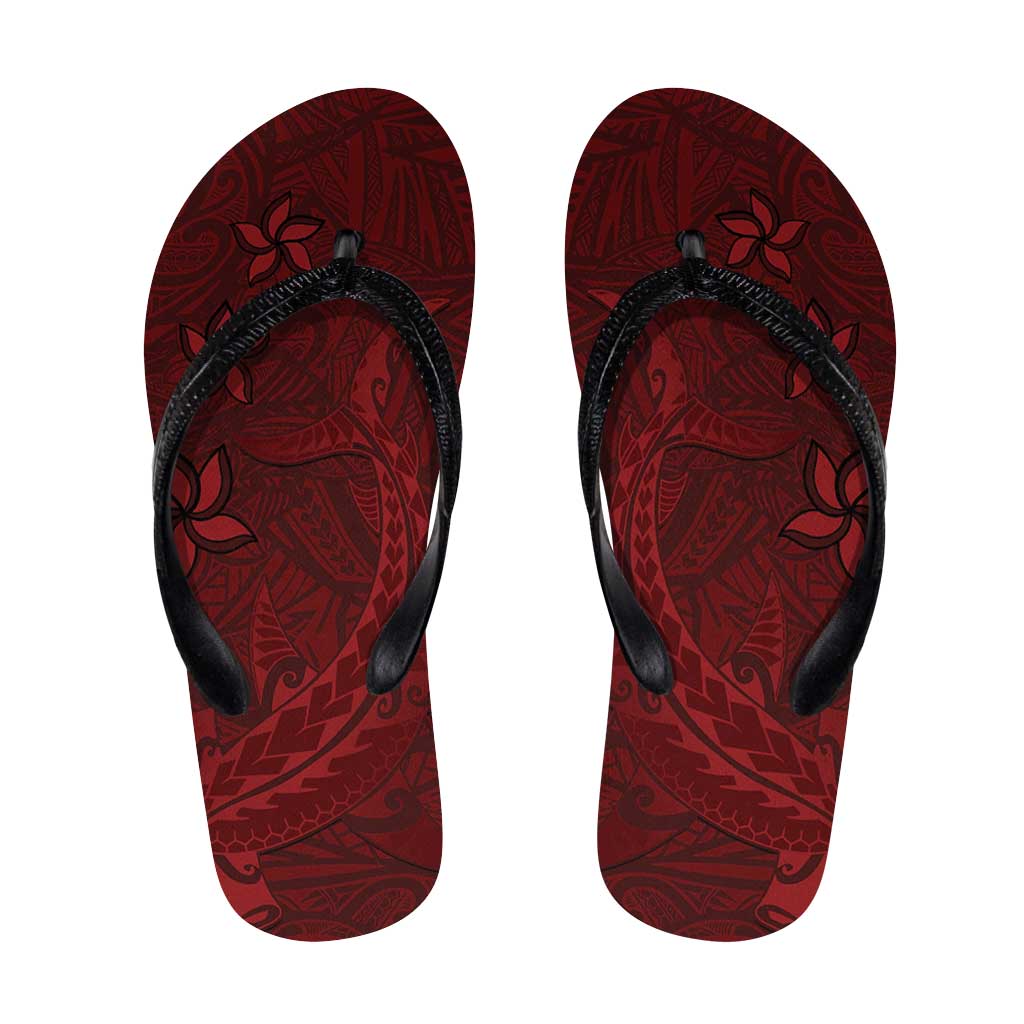 Oxblood Polynesia Flip Flops Hawaiian Tribal Hammerhead Shark Tattoo LT14 Oxblood - Polynesian Pride