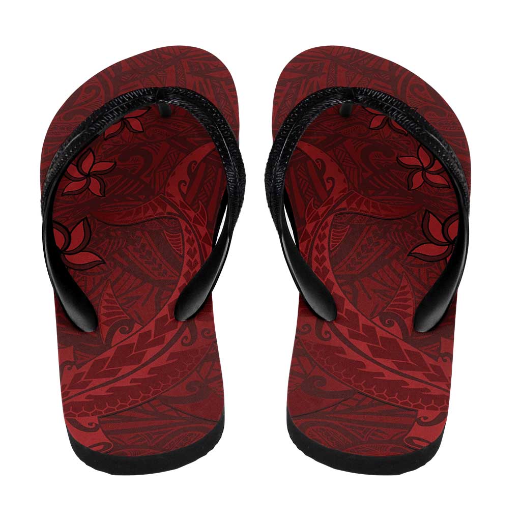 Oxblood Polynesia Flip Flops Hawaiian Tribal Hammerhead Shark Tattoo LT14 - Polynesian Pride