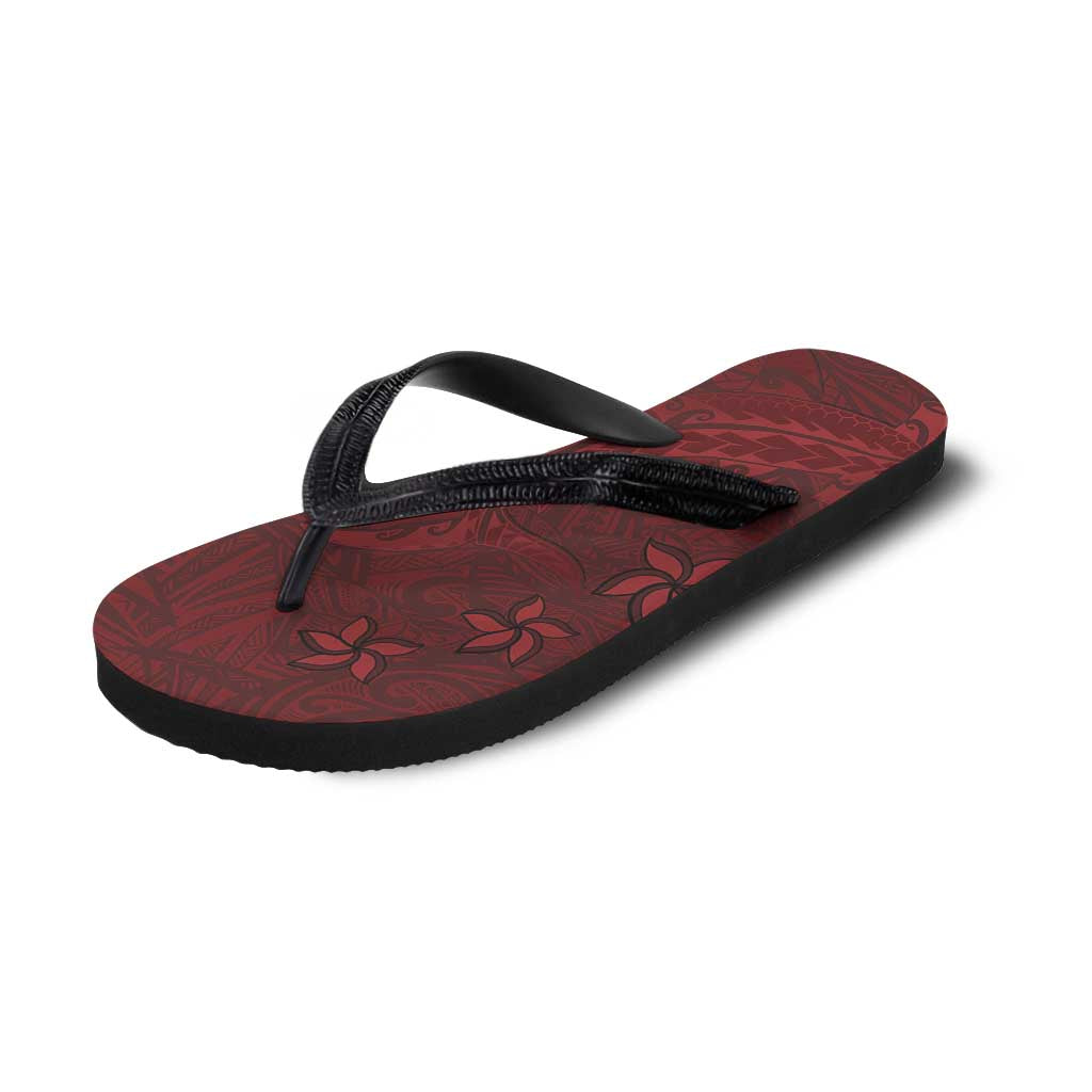 Oxblood Polynesia Flip Flops Hawaiian Tribal Hammerhead Shark Tattoo LT14 - Polynesian Pride