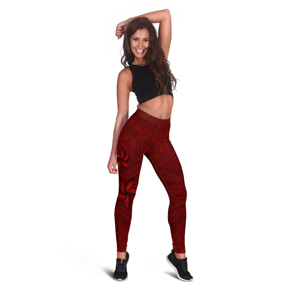 Oxblood Polynesia Leggings Hawaiian Tribal Hammerhead Shark Tattoo LT14 - Polynesian Pride