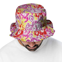 Palaka with Honu and Hibiscus Bucket Hat Hawaiian Heritage Spirit - Polynesian Pride