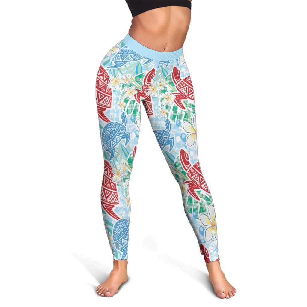 Palaka with Honu and Plumeria Leggings Hawaiian Heritage Spirit - Polynesian Pride