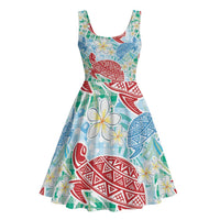 Palaka with Honu and Plumeria Midi Dress Hawaiian Heritage Spirit - Polynesian Pride
