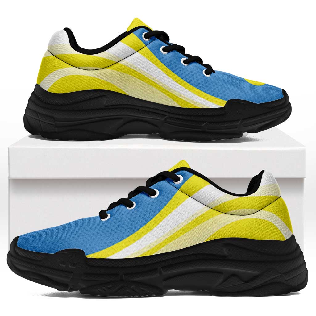 Palau Chunky Sneakers Flag-Inspired Curve Style LT05 Yellow - Polynesian Pride