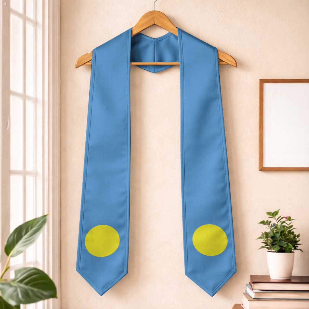 Palau Graduation Stole Flag Style LT05 One Size Blue - Polynesian Pride
