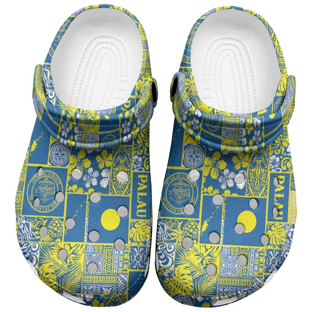 Palau Ungil Kurismas Clogs Shoes Pacific Patchwork Xmas Vibes - Polynesian Pride