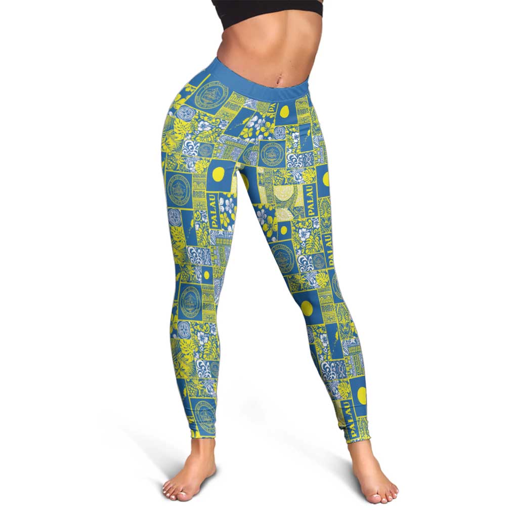 Palau Ungil Kurismas Leggings Pacific Patchwork Xmas Vibes - Polynesian Pride