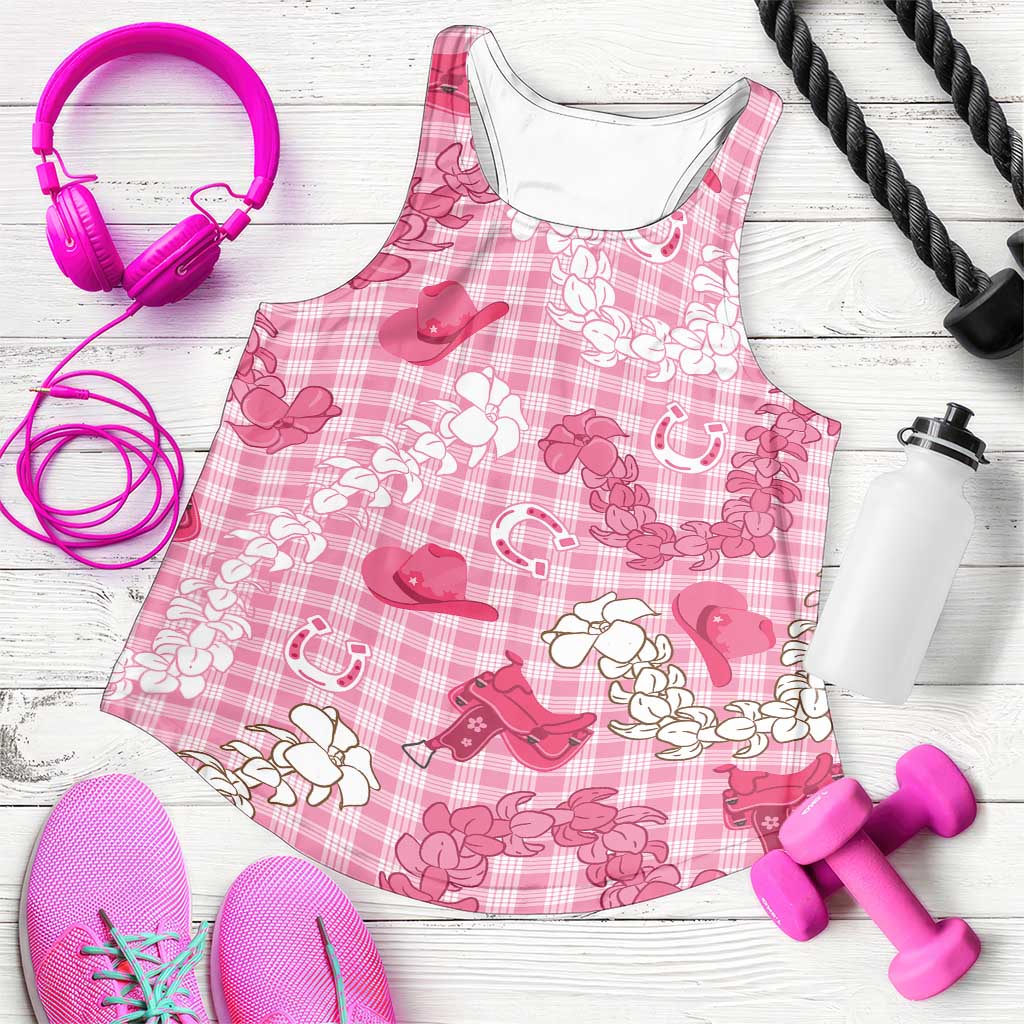 Paniolo Palaka Hawaiian Cowgirl Women Racerback Tank - Polynesian Pride