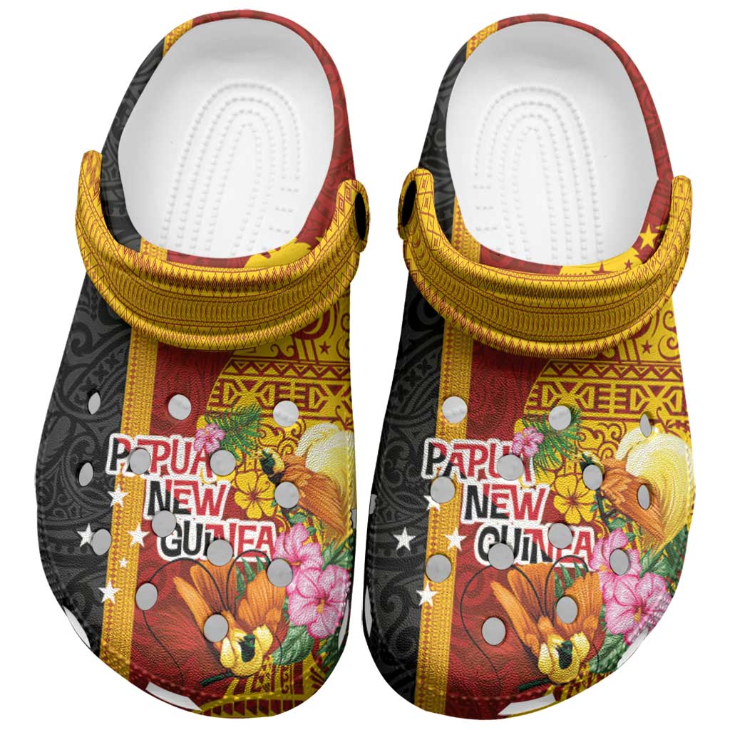 Papua New Guinea Clogs Shoes Birds-of-Paradise Melanesian Tattoos Tropical Plants LT03 Multicolor - Polynesian Pride