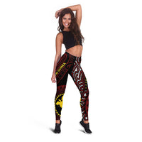 Papua New Guinea Oro Tapa Motif Leggings Special LT7 - Polynesian Pride