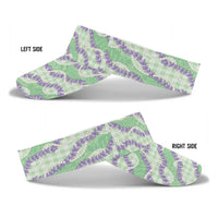 Pastel Green Hawaii Palaka Honohono Pikake Sun Visor Cap Hawaiian Orchid Lei Polynesian Pattern