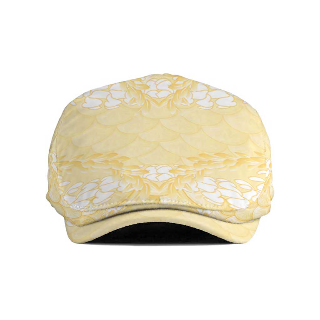 Pastel Yellow Mermaid Puakenikeni Maile Lei Jeff Hat