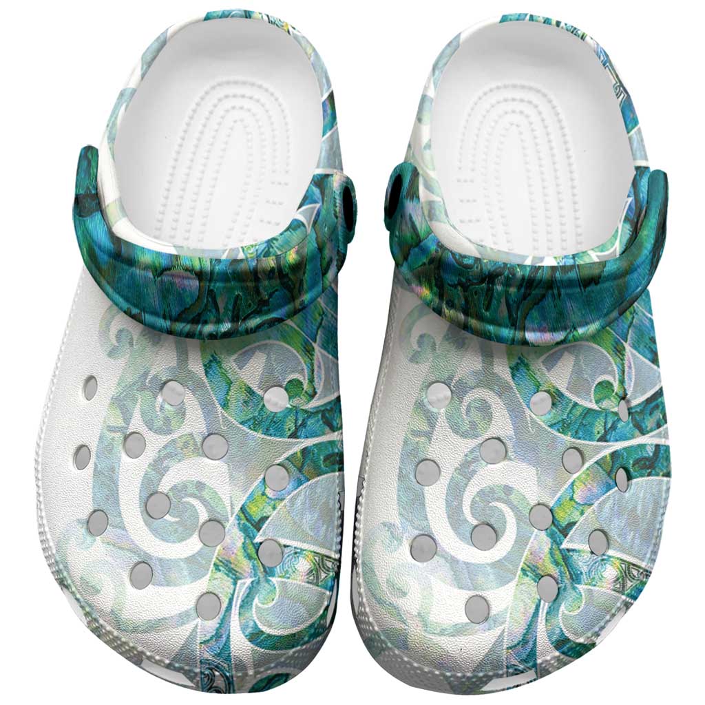 Paua Shell Maori Clogs Shoes Koru Kowhaiwhai