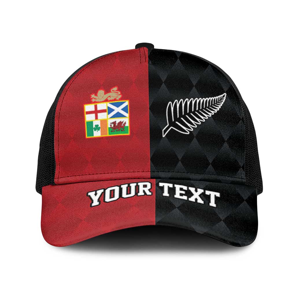 Personalised British Lions New Zealand Mesh Trucker Cap Sporty Style - Polynesian Pride