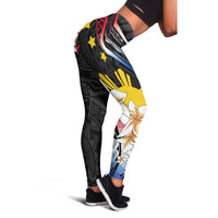 Philippines Tribal Leggings Mix Plumeria - Flag Colors LT7 - Polynesian Pride