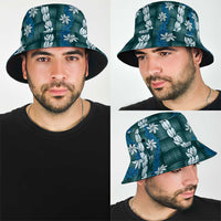 Pikake Maile Tiare Lei Bucket Hat Polu Lauhala Pattern
