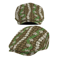 Pikake Maile Tiare Lei Jeff Hat Natural Lauhala Pattern