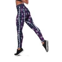 Pikake Maile Tiare Lei Leggings Poni Lauhala Pattern