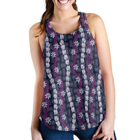 Pikake Maile Tiare Lei Women Racerback Tank Poni Lauhala Pattern LT01 - Polynesian Pride