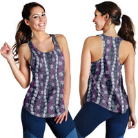 Pikake Maile Tiare Lei Women Racerback Tank Poni Lauhala Pattern LT01 - Polynesian Pride