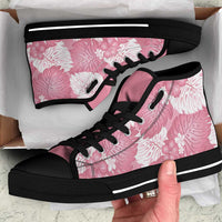 Pink Aloha Hawaii High Top Shoes Monstera Hibiscus Plumeria Seamless Vibes LT14 Pink - Polynesian Pride