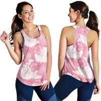 Pink Aloha Hawaii Women Racerback Tank Monstera Hibiscus Plumeria Seamless Vibes - Polynesian Pride