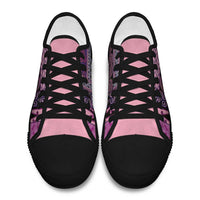 Pink Aotearoa Kowhaiwhai Pattern Low Top Shoes NZ Maori Quilt Style LT14 - Polynesian Pride