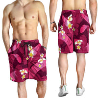 Pink Banana Leaf Hawaii Shorts for Men Lau Maia Plumeria Tropical Summer Vibes