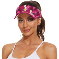 Pink Banana Leaf Hawaii Sun Visor Cap Lau Maia Plumeria Tropical Summer Vibes