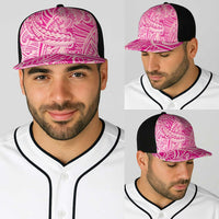 Pink Gradient Polynesia Baseball Net Cap Hawaiian Tribal Hammerhead Shark Tattoo - Polynesian Pride