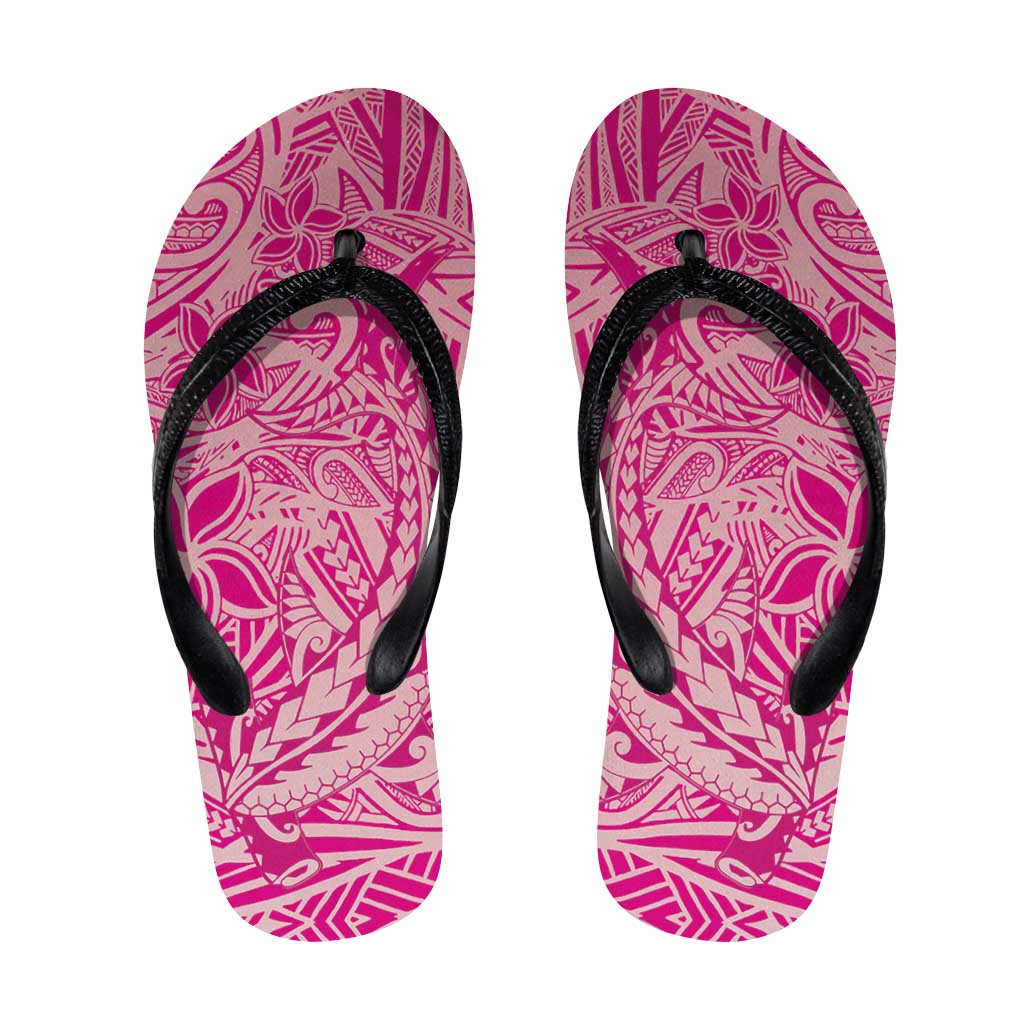 Pink Gradient Polynesia Flip Flops Hawaiian Tribal Hammerhead Shark Tattoo LT14 Pink - Polynesian Pride