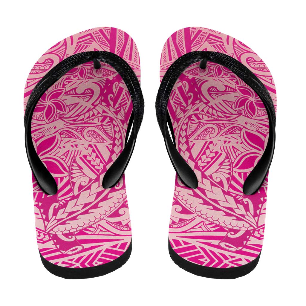 Pink Gradient Polynesia Flip Flops Hawaiian Tribal Hammerhead Shark Tattoo LT14 - Polynesian Pride