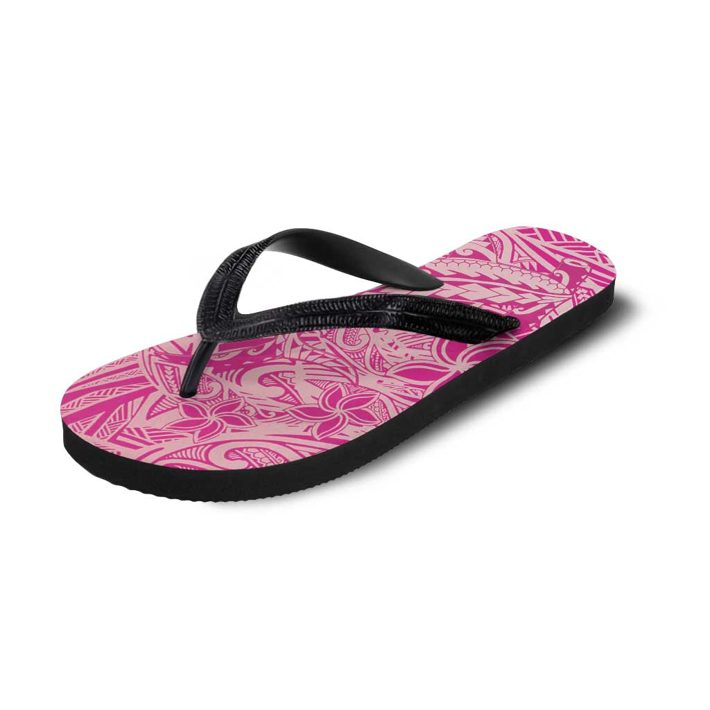 Pink Gradient Polynesia Flip Flops Hawaiian Tribal Hammerhead Shark Tattoo LT14 - Polynesian Pride