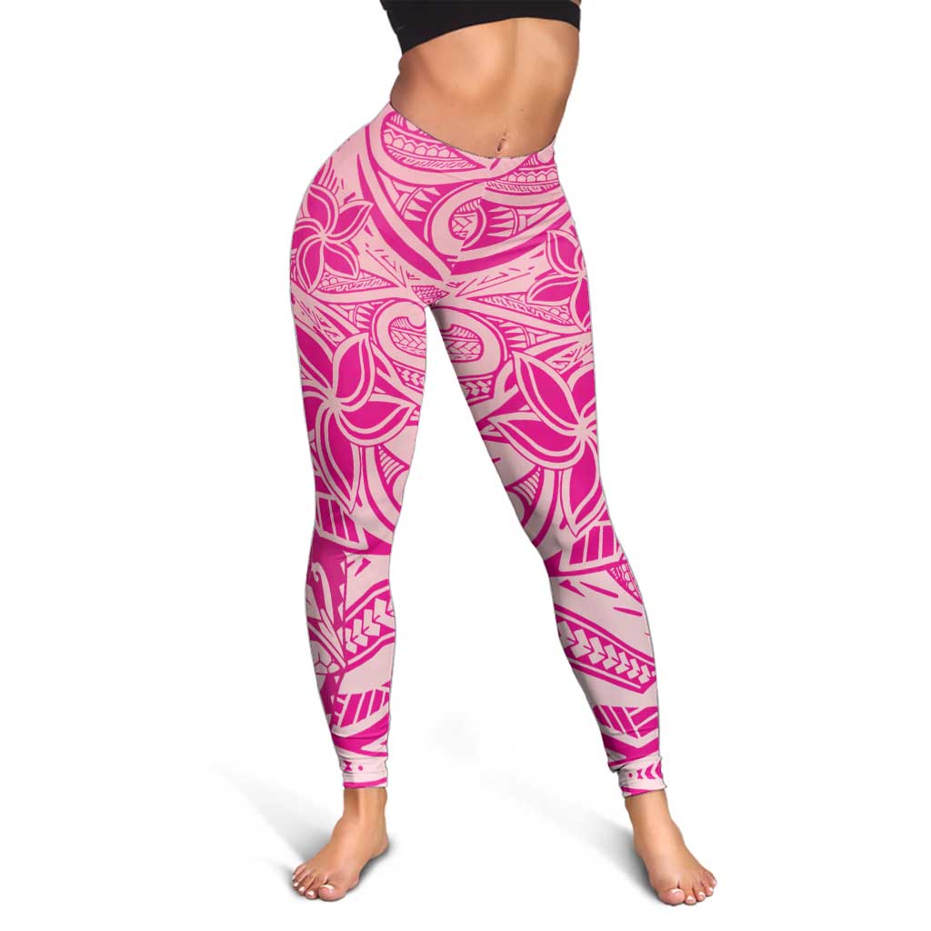 Pink Gradient Polynesia Leggings Hawaiian Tribal Hammerhead Shark Tattoo LT14 - Polynesian Pride