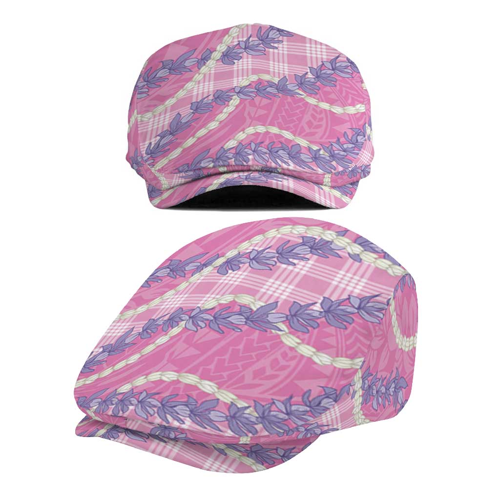 Pink Hawaii Palaka Honohono Pikake Jeff Hat Hawaiian Orchid Lei Polynesian Pattern - Polynesian Pride