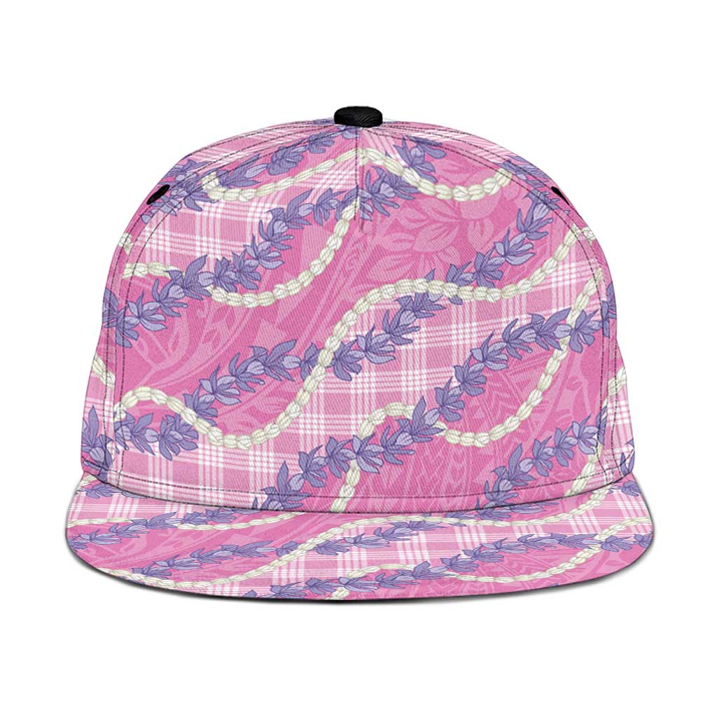 Pink Hawaii Palaka Honohono Pikake Snapback Cap Hawaiian Orchid Lei Polynesian Pattern - Polynesian Pride