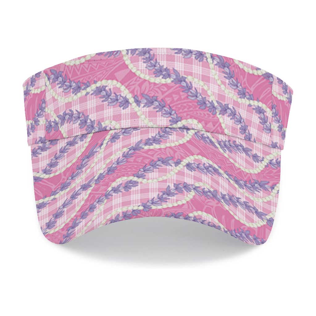 Pink Hawaii Palaka Honohono Pikake Sun Visor Cap Hawaiian Orchid Lei Polynesian Pattern