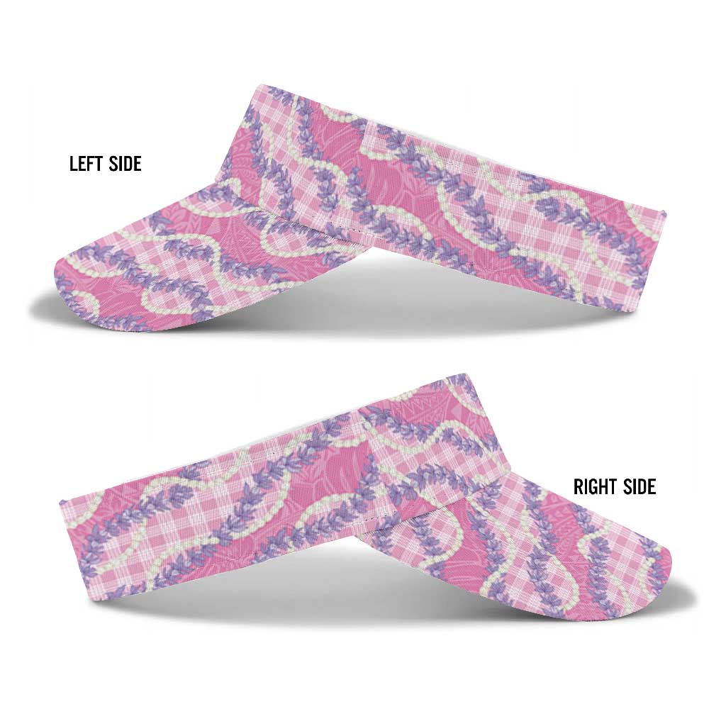 Pink Hawaii Palaka Honohono Pikake Sun Visor Cap Hawaiian Orchid Lei Polynesian Pattern