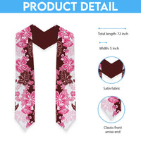 Pink Hibiscus Plumeria Floral Graduation Stole LT01 - Polynesian Pride