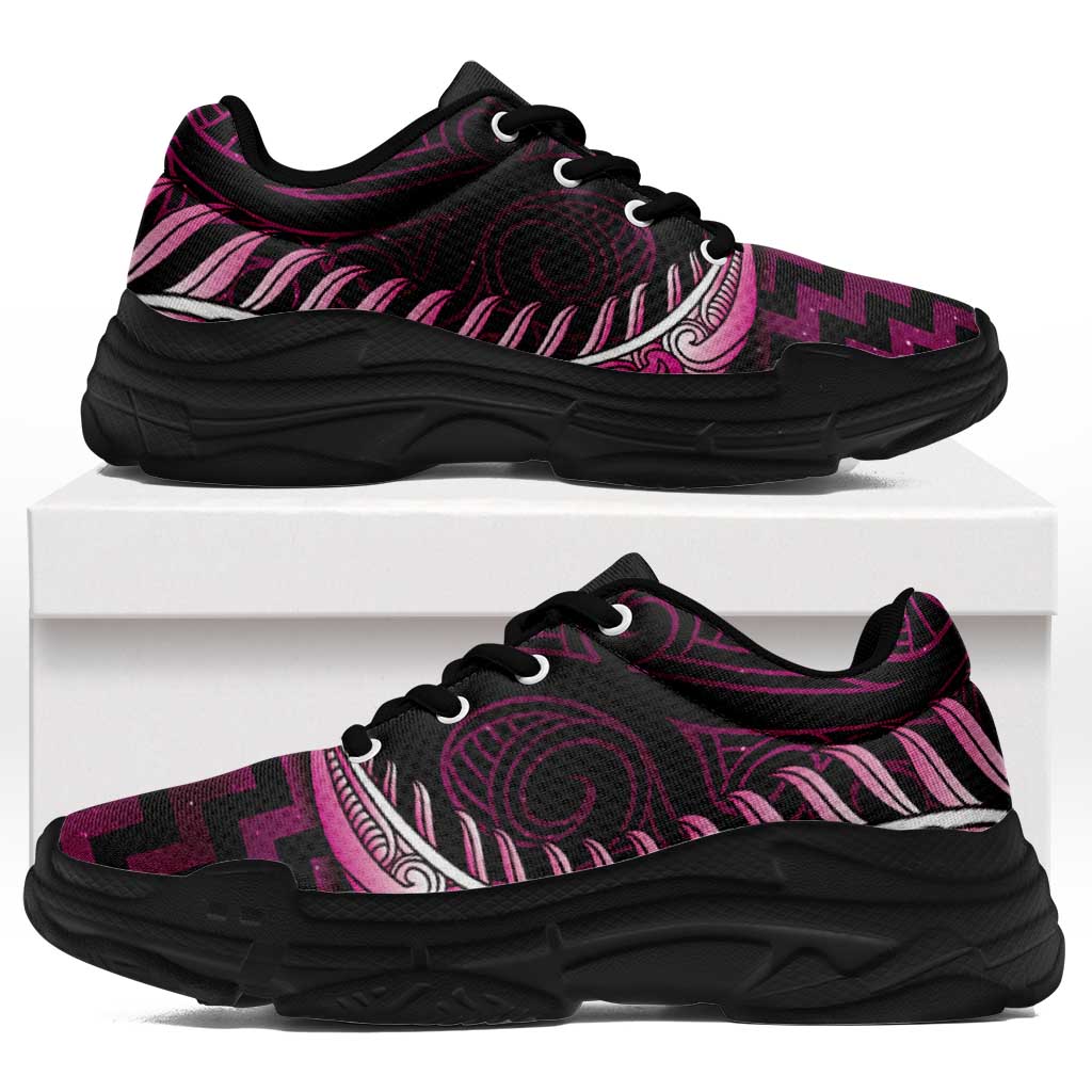 Pink Matariki New Zealand Chunky Sneakers Maori Poutama Galaxy Vibes LT14 Pink - Polynesian Pride